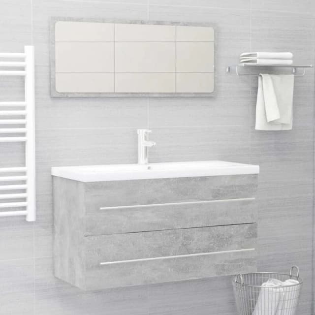 VIDAXL Vidaxl - 2 Piece Bathroom Furniture Set Concrete Grey Engineered Wood 8720286243251
