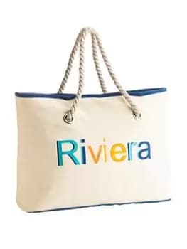 Summerhouse By Navigate Riviera Insulated Shoulder Tote Cool Bag With Rope Handles