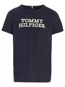 Tommy Hilfiger Boys Logo T-Shirt - Desert Sky, Navy, Size 14 Years