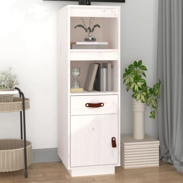 Vidaxl Highboard White 34X40X108,5cm Solid Wood Pine, White 820153