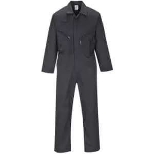 C813BKRL - sz Long l Liverpool Zip Coverall - Black - Black - Portwest