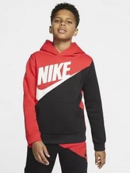 Nike Sportswear Older Boys Amplify Overhead Hoodie - Red/Black