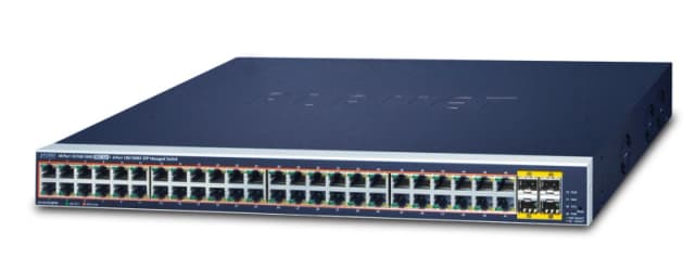 Planet PLANET GS-4210-48P4S network switch Managed L2/L4 Gigabit Ethernet (10/100/1000) Power over Ethernet (PoE) 1U Blue GS-4210-48P4S