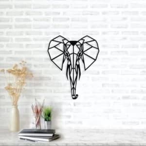 Elephant Black Decorative Metal Wall Accessory