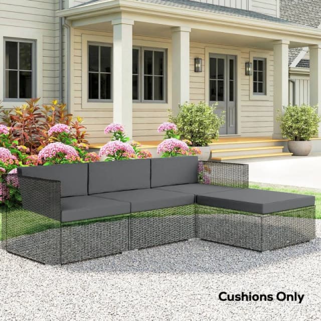 OUTSUNNY Patio Furniture Cushions Water-Repellent in Dark Grey Dark Grey Unisex