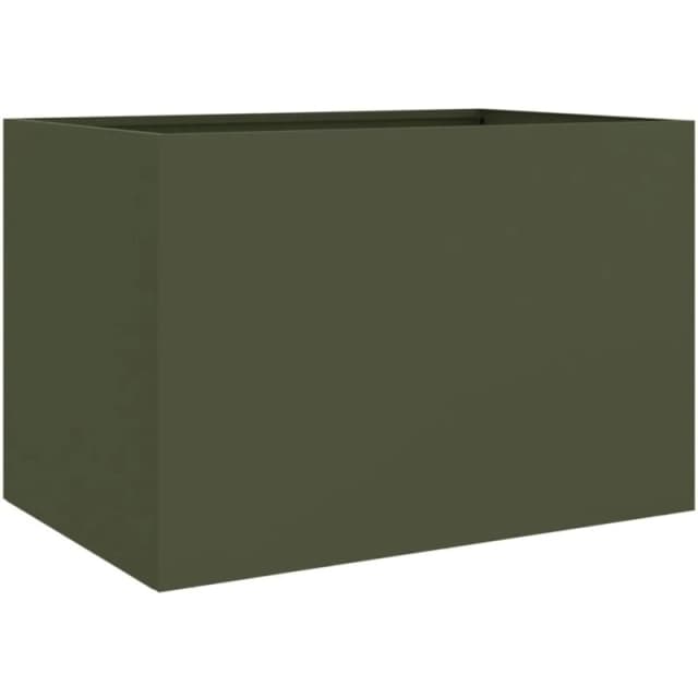 VIDAXL Planter Olive Green 62x40x39cm Steel Vidaxl 8721012364561