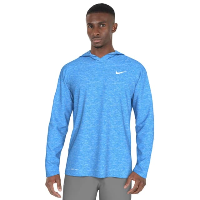 Nike Swim Hydroguard Essential Mens Dri-FIT UV Long Sleeve Hooded Top University Blue male S