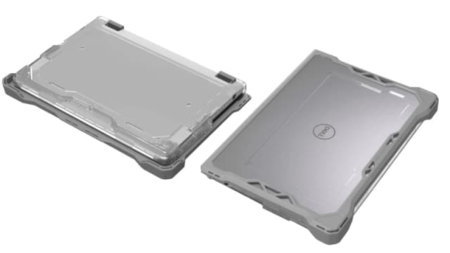 Back to the Office MAXCases Extreme Shell-F Slide Case (ESL bottom panel) for Dell 3120 & 3140 Windows Clamshell & Convertible 2:1 11.6" (Gray/Clear)