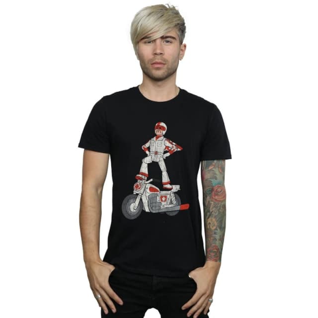 Disney Men Toy Story 4 Duke Caboom Pose T-Shirt in Black Size: Small Black S Male 5059308572080