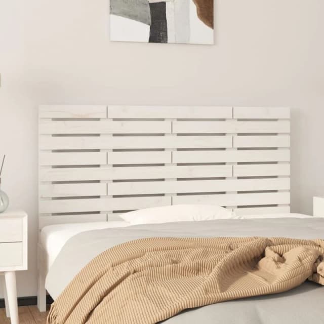 VIDAXL Wall Headboard White 126x3x63cm Solid Wood Pine Vidaxl 824729