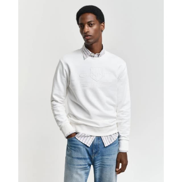 Gant Tonal Shield Crewneck Sweatshirt Cream male L