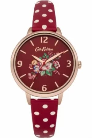 Ladies Cath Kidston Briar Rose Red Polka Dot Strap Watch CKL004RRG