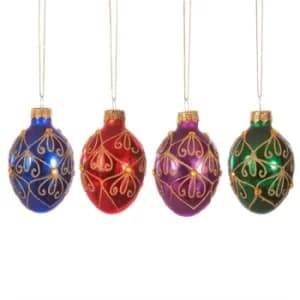 Fancy Egg Shaped Bauble (Set of 4)