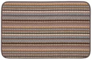 Helsinki Beige Striped Heavy Duty Mat, 140Cm X 80Cm