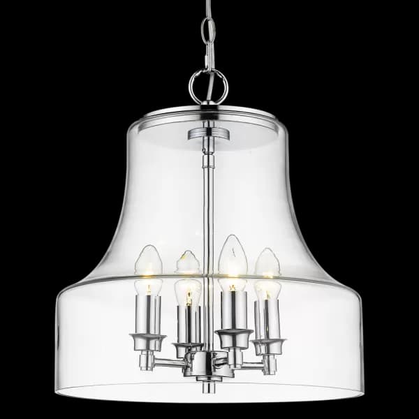 Prague 4 Light Dome Pendant Ceiling Light Silver, E14