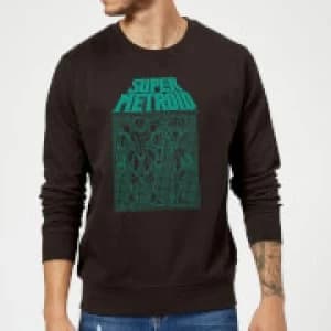 Nintendo Super Metroid Power Suit Blueprint Sweatshirt - Black - Black