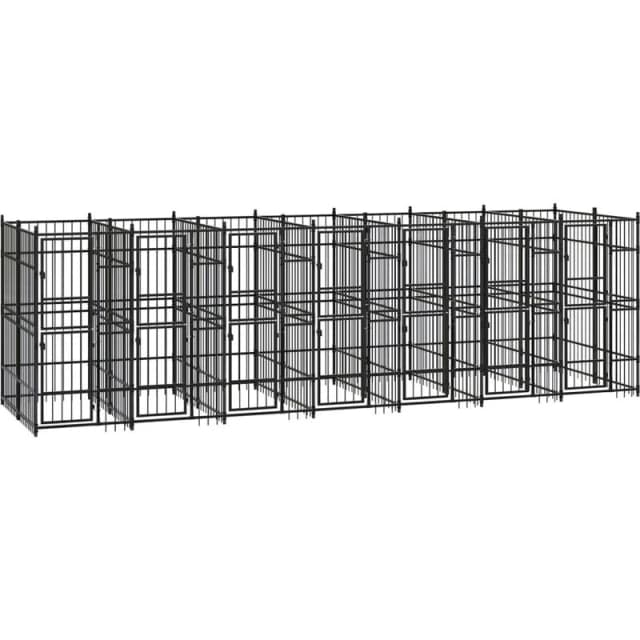 VIDAXL Outdoor Dog Kennel Steel 12.9 m² Vidaxl 8720286871218