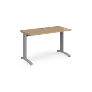 Office Desk Rectangular Desk 1200mm Oak Tops With Silver Frames 600mm Depth TR10