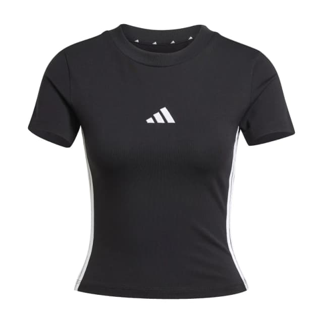 adidas Essentials 3-Stripes Slim Baby T-Shirt Womens Black/White female M (12-14)