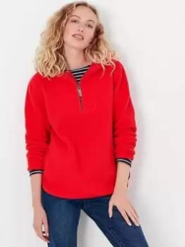 Joules Jeanie Half Zip Fleece - Red, Size 12, Women