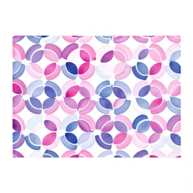 Warren Reed Designer Interlocking Pink Blue Shape Glass Chopping Board