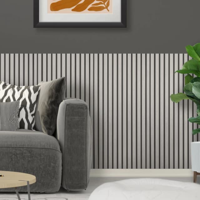 Fuse Acoustic Wall Panels Acoustic Wooden Wall Panel in Grey Oak, 1.2m x 0.6m Grey Unisex