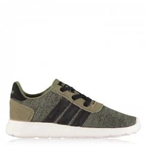 adidas LiteRacer Infant Boys Trainers - Khaki/Blk/Wht