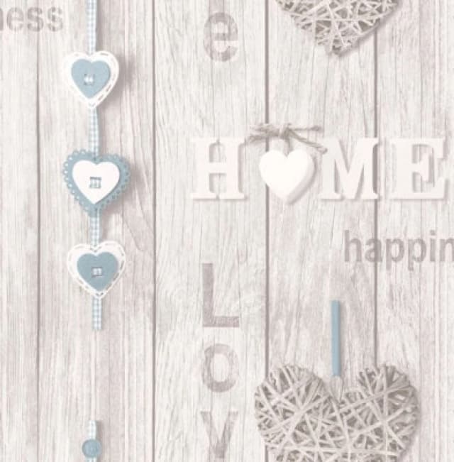 Fine Decor Love Your Home Wallpaper, Blue