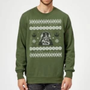 Star Wars Darth Vader Christmas Knit Green Christmas Sweatshirt - L - Green
