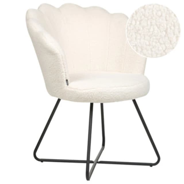Beliani Boucle Armchair White Lovelock