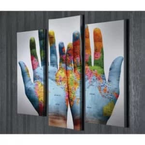 UC53 Multicolor Decorative Canvas Painting (3 Pieces)