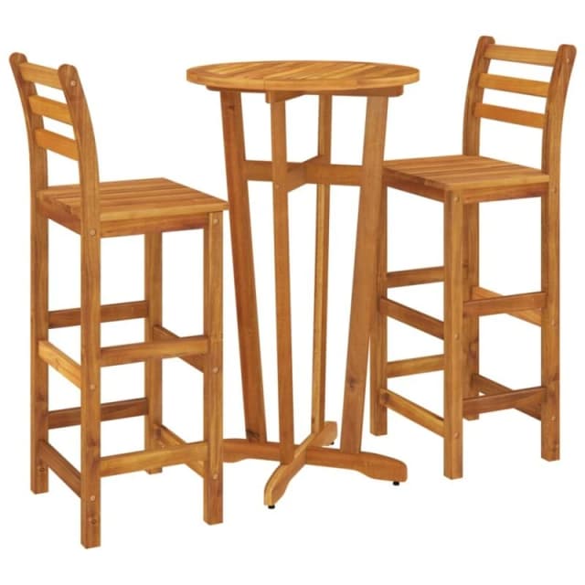 VIDAXL 3 Piece Garden Bar Set Solid Wood Acacia vidaXL 8720845722678