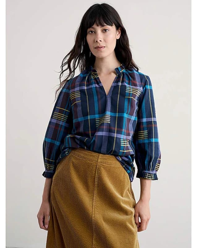 Seasalt Seasalt Cornwall Aggie Top Blue Multi-Coloured - Seasalt - Size: 10 Blue Multi-Coloured Female 10 PV68902