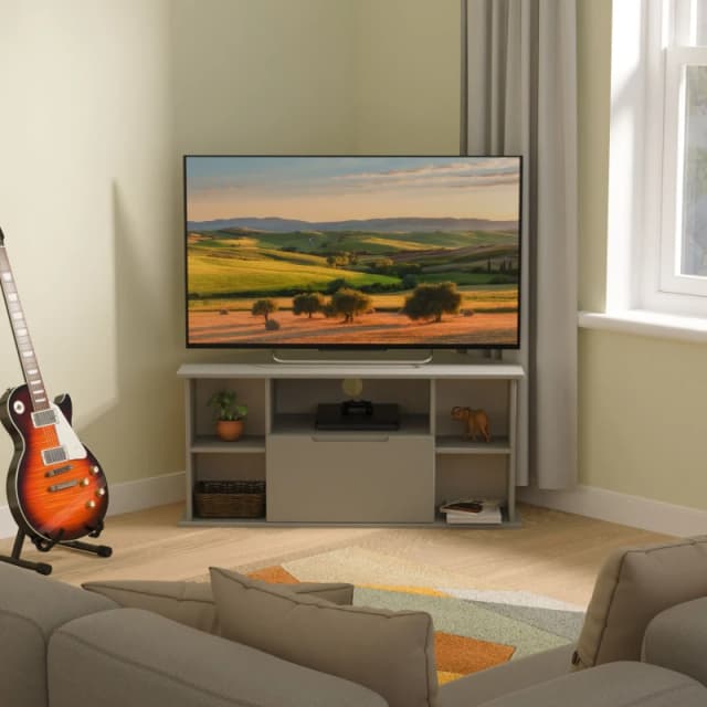 Welcome Furniture Ltd Milan Corner TV Unit in Dusk Grey - Ready Assembled, Grey MIL209DGDG