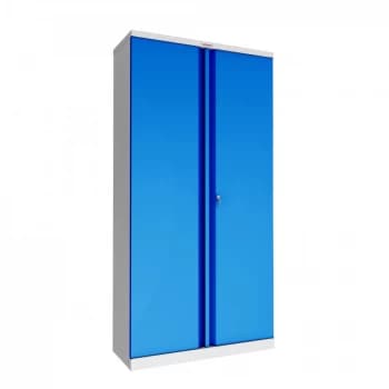 SCL Series SCL1891GBK 2 Door 4 Shelf Steel Storage Cupboard Grey Body & Blue Doors with Key Lock