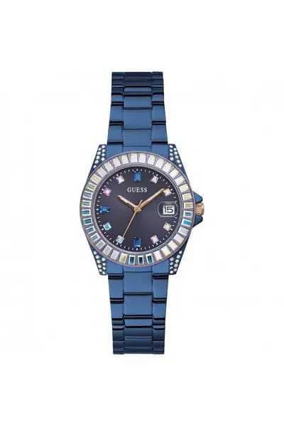 Guess Opaline Stainless Steel Fashion Analogue Quartz Watch - Gw0475L2 Navy