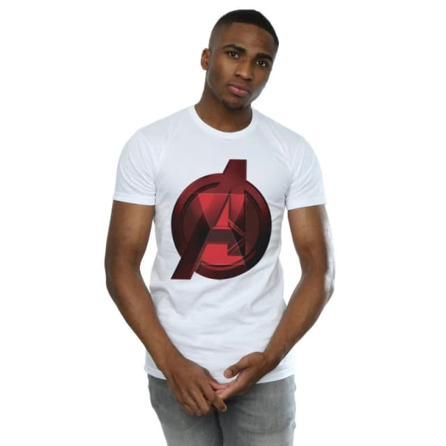 Marvel Marvel Men Black Widow Movie Avengers Logo T-Shirt in White Size: Small White S Male 5059400771763
