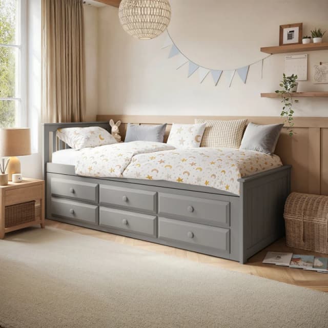 Flair Montana Captains Bed with Drawers in Grey Size: Single Grey Unisex Single