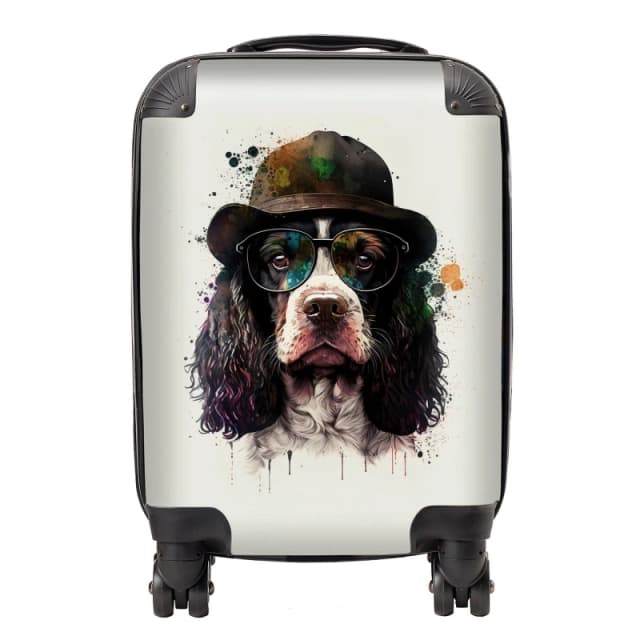 Warren Reed Designer Springer Spaniel Dog Splashart Suitcase - Large