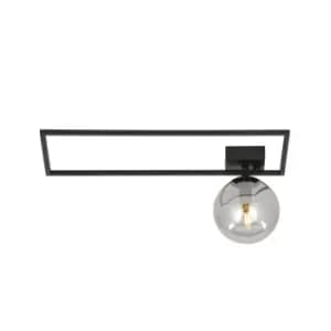 Imago Black Right Side Globe Ceiling Light with Graphite Glass Shades, 1x E14