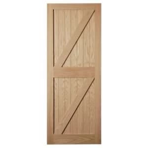 Framed Ledged Braced Oak Veneer Oak Veneer Unglazed External Door H1981mm W838mm