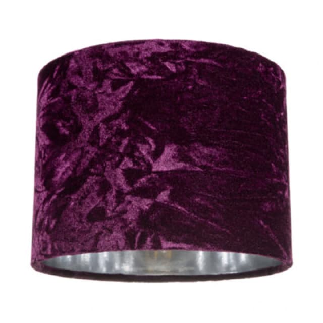 Happy Homewares Modern Purple Crushed Velvet 8 Table/pendant Lampshade With Shiny Silver Inner