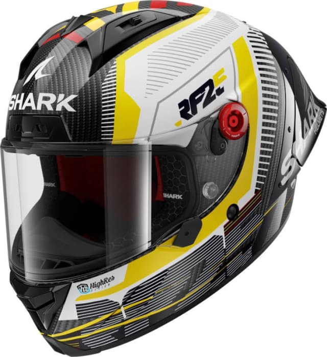 Shark Aeron GP Replica Raul Fernandez Signature Helmet, black-white-yellow, Size 2XL for Men