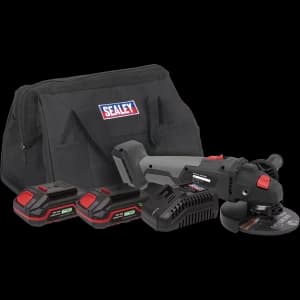 Sealey CP20VAGX 20v Cordless Brushless Angle Grinder 115mm 1 x 2ah & 1 x4ah Li-ion Charger Bag