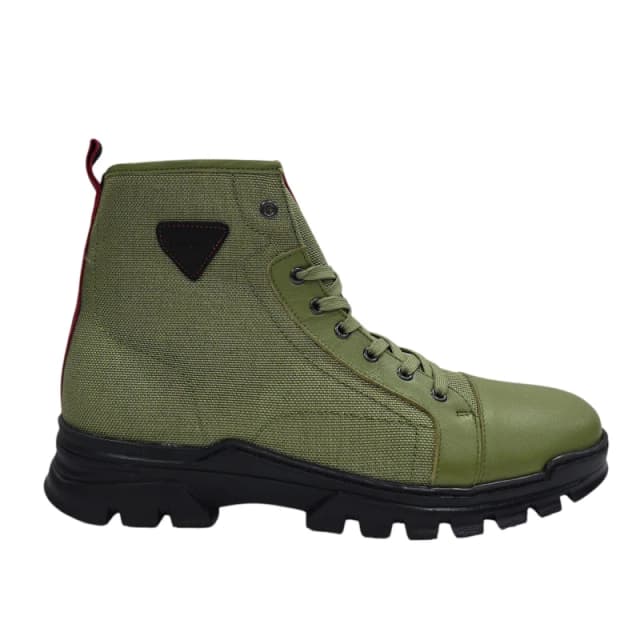 Firetrap Mens Lucas Leather Ankle Lace Up Hiker Rugged Boots Light Green male 7 (41)