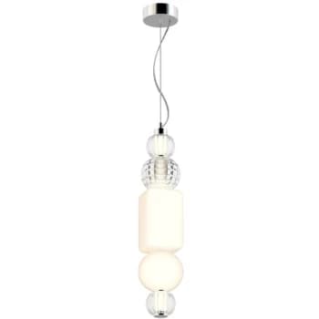 Maytoni Modern - Collar Modern Collar Integrated LED Chrome Pendant Ceiling Light Glass Shade