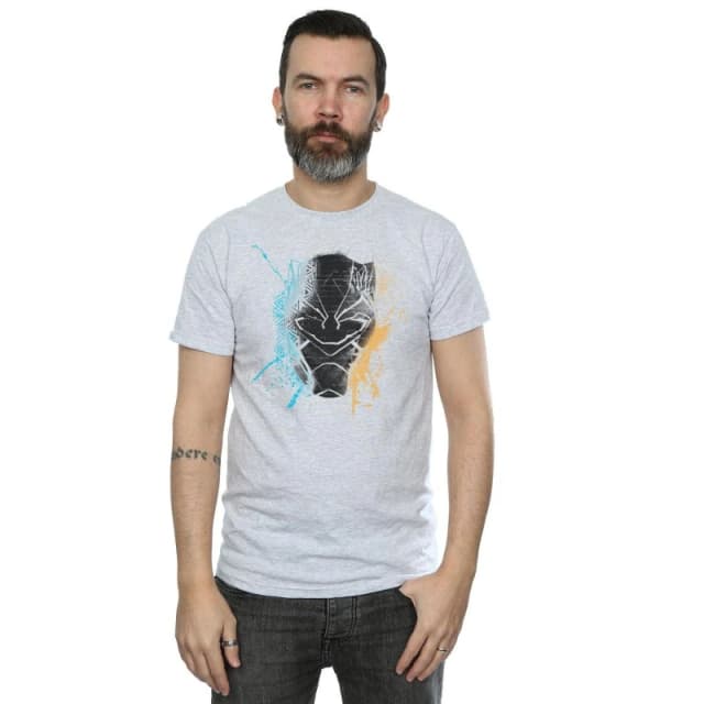 Marvel Marvel Men Black Panther Splash T-Shirt in Grey Size: Small Grey S Male 5057736555811