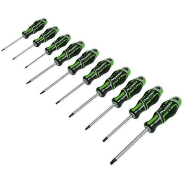 Loops 10 PACK Premium Soft Grip Screwdriver Set TRX Star Security Various Sizes GREEN Green