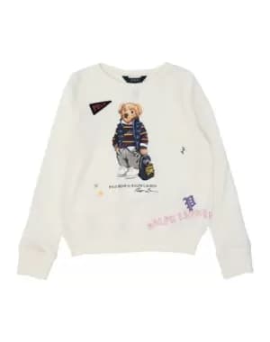 Ralph Lauren Girls AOP Hoodie - White - 6 Years