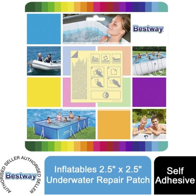 Bestway Underwater Adhesive 'Repair Patch' 2.5x 2.5/6.5cm x 6.5cm Yellow unisex